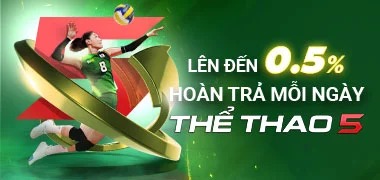 Hoàn trả thể thao 5 lên đến 0.5% mỗi ngày tại Fb88